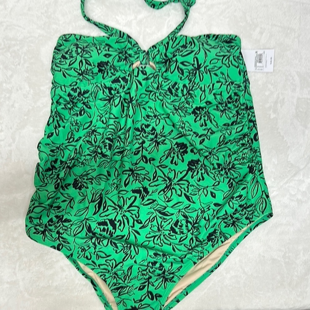 Isabel Maternity by Ingrid & Isabel Green Floral One Piece Swimsuit